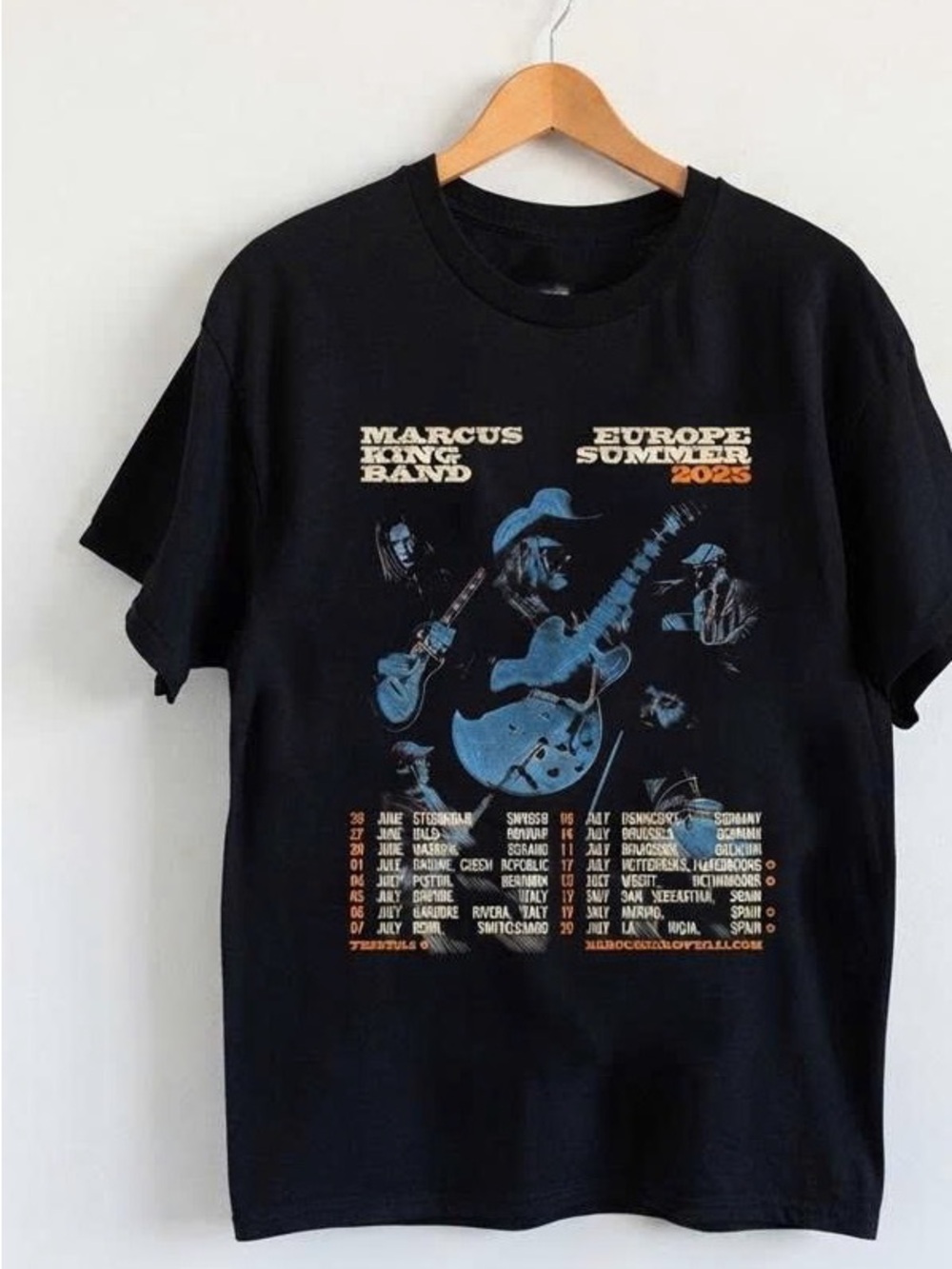 Marcus King Europe Summer Black Graphic Tee